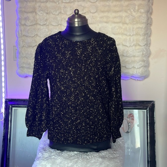 Brand : Calvin Klein black with gold speckled thread sweater polymers blend NWT - Picture 1 of 9